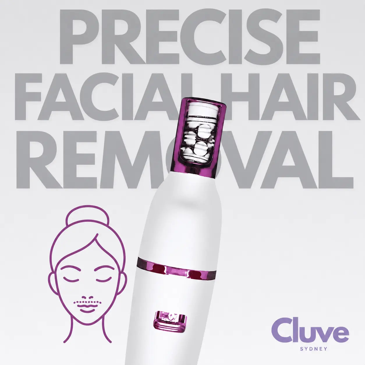Cluve Epil Pro facial epilator designed for precise upper-lip and facial hair removal