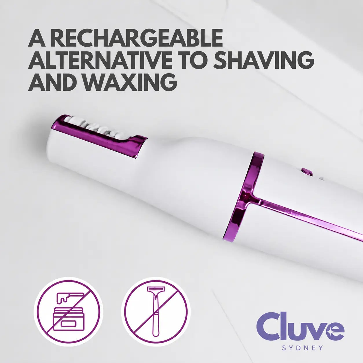 Cluve Epil Pro rechargeable facial hair removal alternative to shaving and waxing